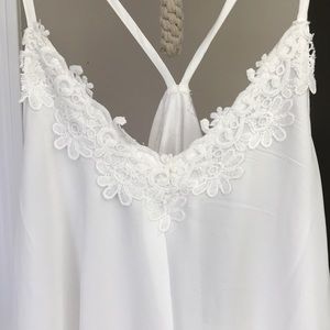 NWT Ours White Lace racerback cami